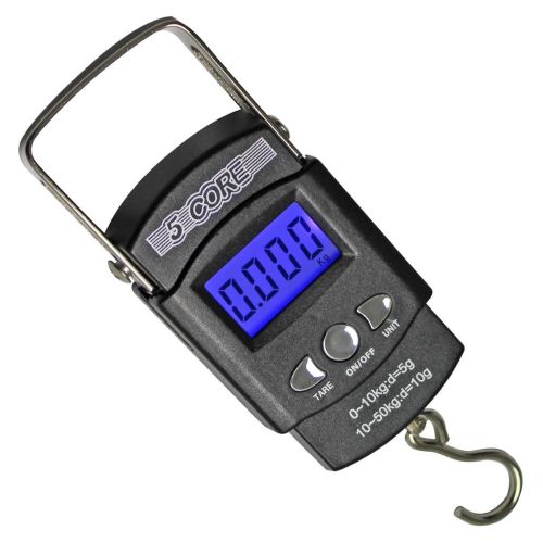 5 Core Fish Scale 110 LBS 50 KG Luggage Handheld Portable Electronic Balance Digital Fishing Postal Hanging Hook Scale with 2 AAA Batteries Built-in M 5 Core Fish Scale 110 LBS 50 KG Luggage Handheld Portable Electronic Balance Digital Fishing Postal Hanging Hook Scale with 2 AAA Batteries Built-in M